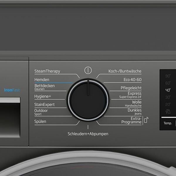 Beko B3WFT510415M Front-loading washing machine 10 kg | grey, image 4 of 5