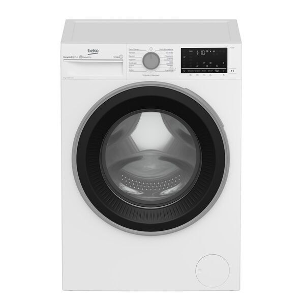 Beko B3WFU58415W1 Frontlader Waschmaschine 8 kg | weiß/schwarz, image 1 of 5