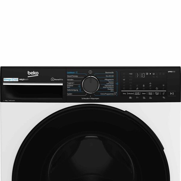 Beko B7WFU69418W Frontlader Waschmaschine 9 kg | weiß/schwarz, image 4 of 5