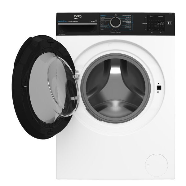 Beko BM3WFU3841R Front-loading washing machine 8 kg | white/black, image 2 of 5