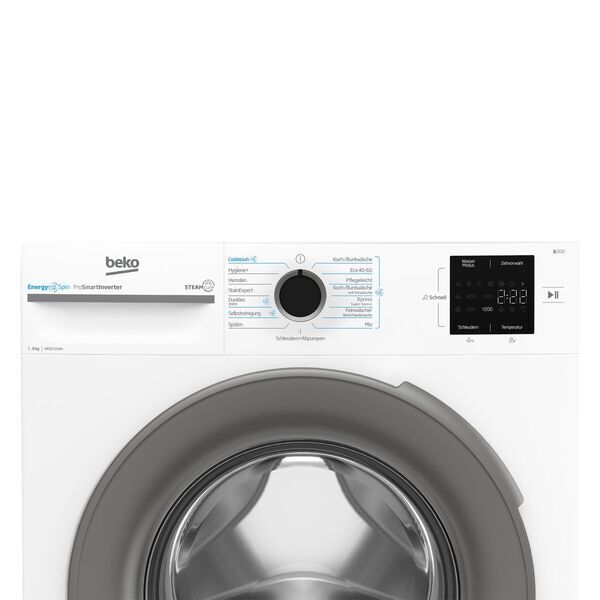 Beko BM3WFU4841W1 Front-loading washing machine 8 kg | white/grey, image 4 of 5