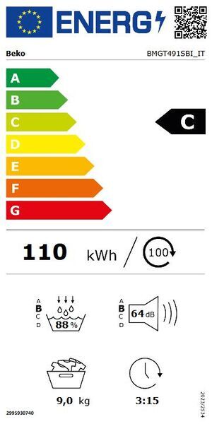 Beko BMGT491SBI Asciugatrice a pompa di calore 9 kg | bianco/nero 5