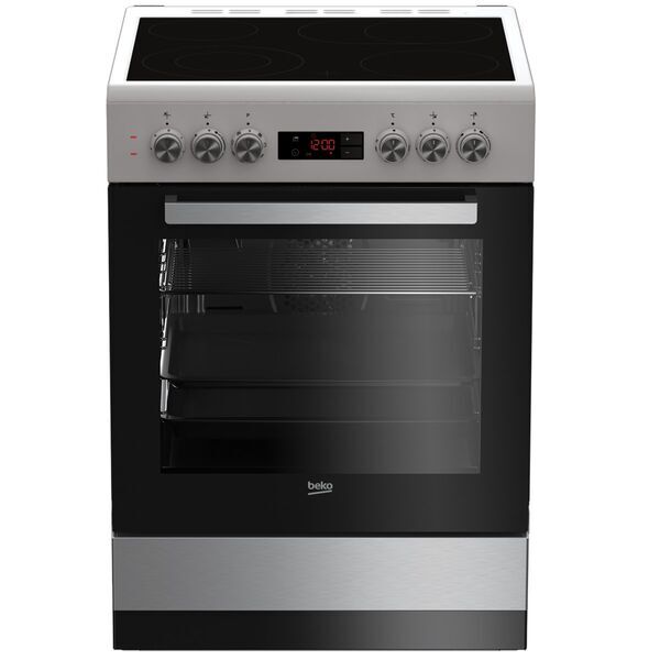 Beko FSM67320GXS Elektroherd mit Glaskeramik-Kochfeld | silber/schwarz, image 1 of 5