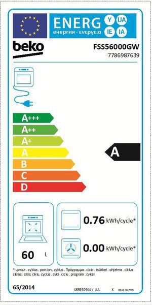 Beko FSS56000GW Herdset | weiß/schwarz, image 5 of 5