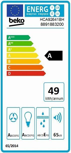 Beko HCA92641BH Uuttimen konepelti | musta 2