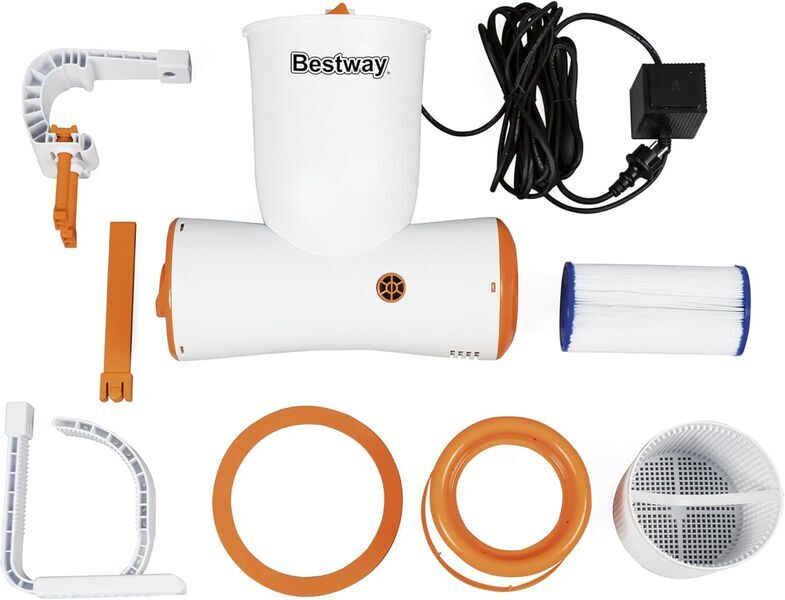 Bestway Skimatic 2-in-1 Schiumatoio sospeso/comb. pompa filtro (58462) | grigio/arancio 2