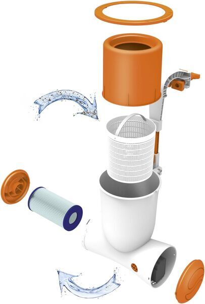 Bestway Skimatic 2-in-1 Schiumatoio sospeso/comb. pompa filtro (58462) | grigio/arancio 3