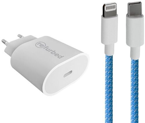 Snabbladdare (20W) & flätad laddkabel (Lightning)
