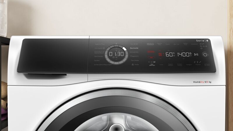 Bosch Serie 8 Washer-dryer 9 kg/6 kg | white/black, image 2 of 5