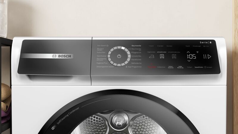 Bosch Serie 8 Wärmepumpentrockner 9 kg | weiß/schwarz, image 3 of 5
