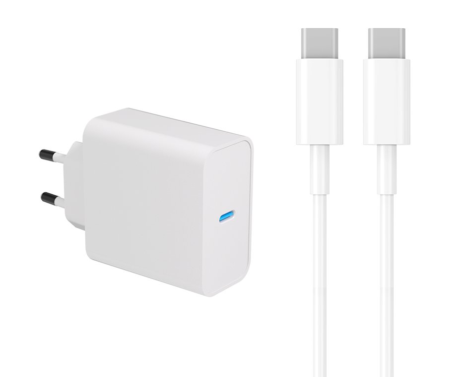 Bærbar oplader (65W) & kabel (USB-C, 2m)