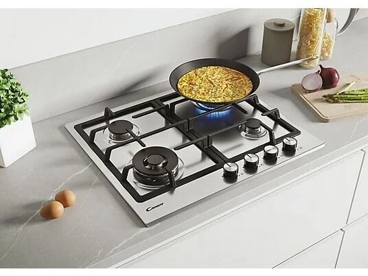 Candy Essenza CDIH6GBFE4WX Gas Hob | silver 3