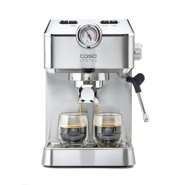 Caso Espresso Gourmet Siebträger Kaffeemaschine | silber 1