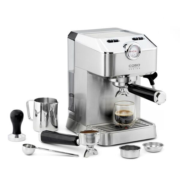 Caso Espresso Gourmet Siebträger Kaffeemaschine | silber 5