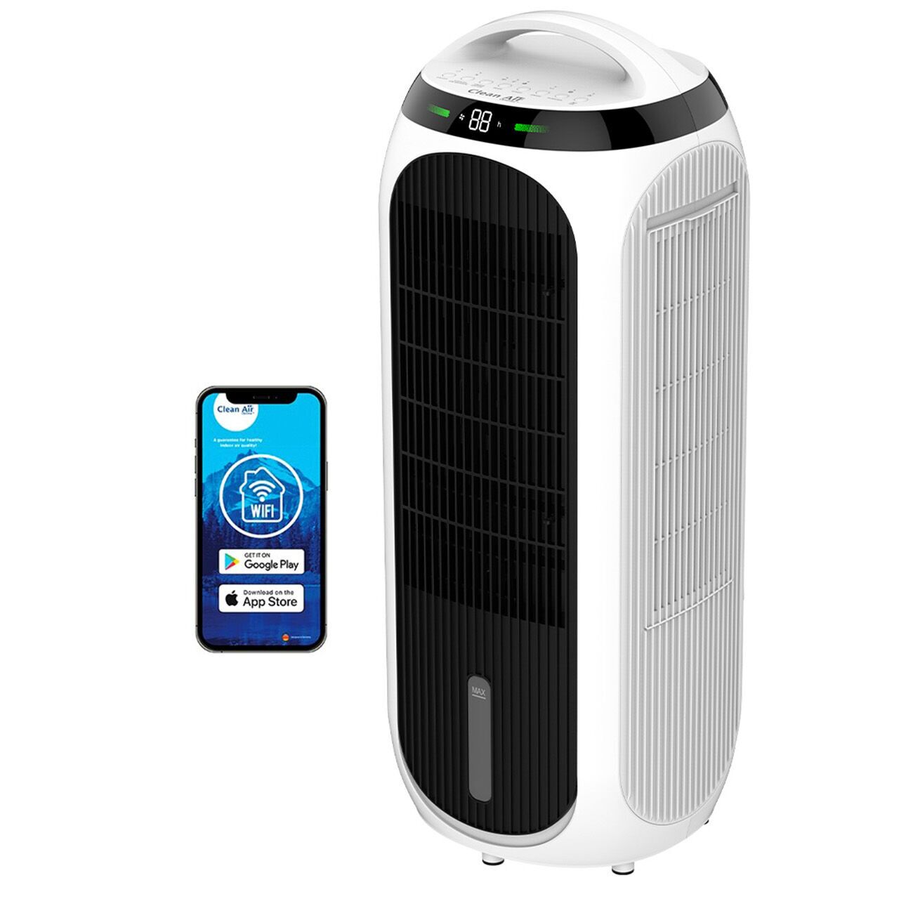 Clean Air Optima 4in1 Luftkühler, Luftreiniger, Luftbefeuchter und Ventilator CA-106 Smart weiß/schwarz