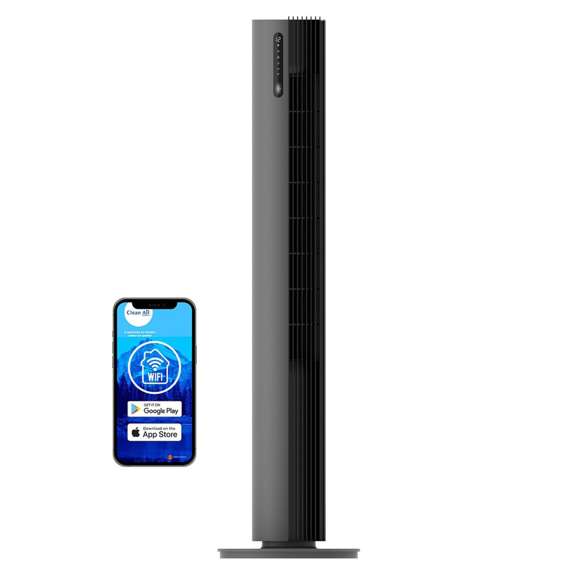 Clean Air Optima Luxus-Turmventilator CA-407G Smart grau/schwarz