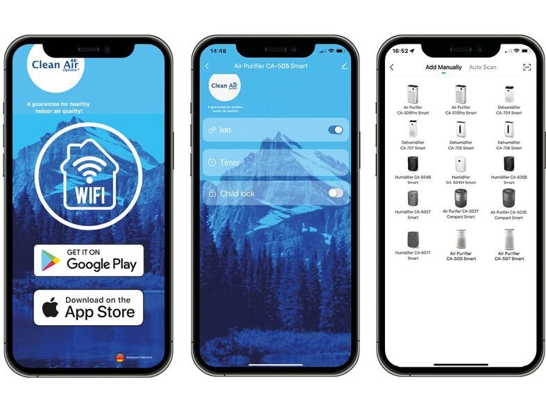 Clean Air Optima Purificador de ar inteligente com ionizador HEPA CA-505 Smart | branco/cinzento 3
