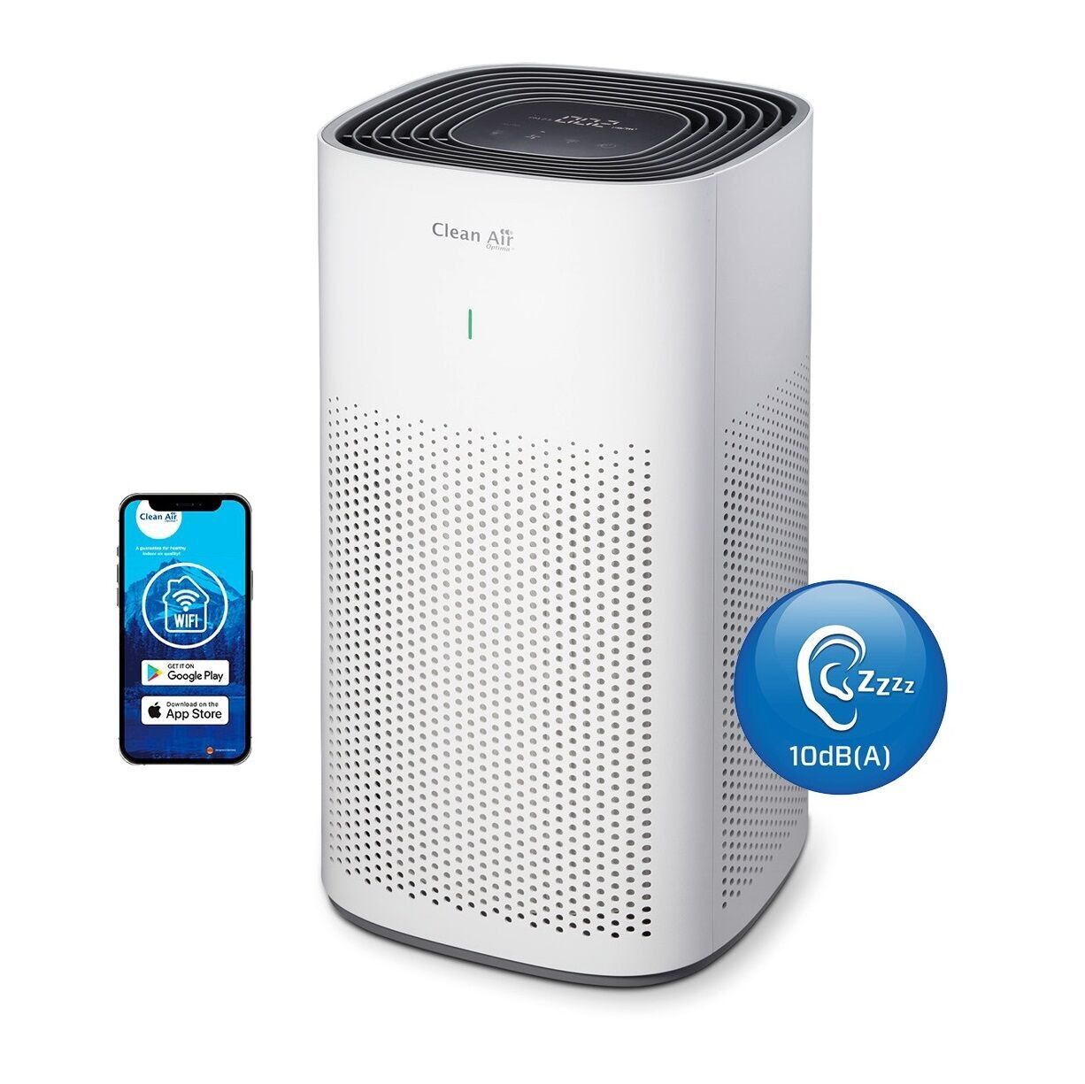Clean Air Optima Intelligenter HEPA Ionisator-Luftreiniger CA-507 Smart weiß/grau