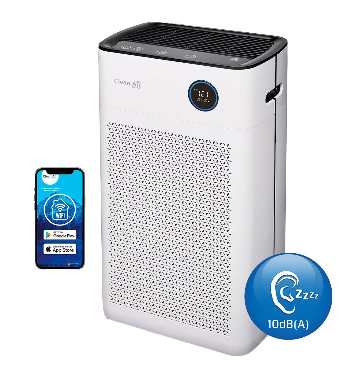 Clean Air Optima Intelligenter HEPA UV Luftreiniger CA-509Pro Smart weiß/schwarz