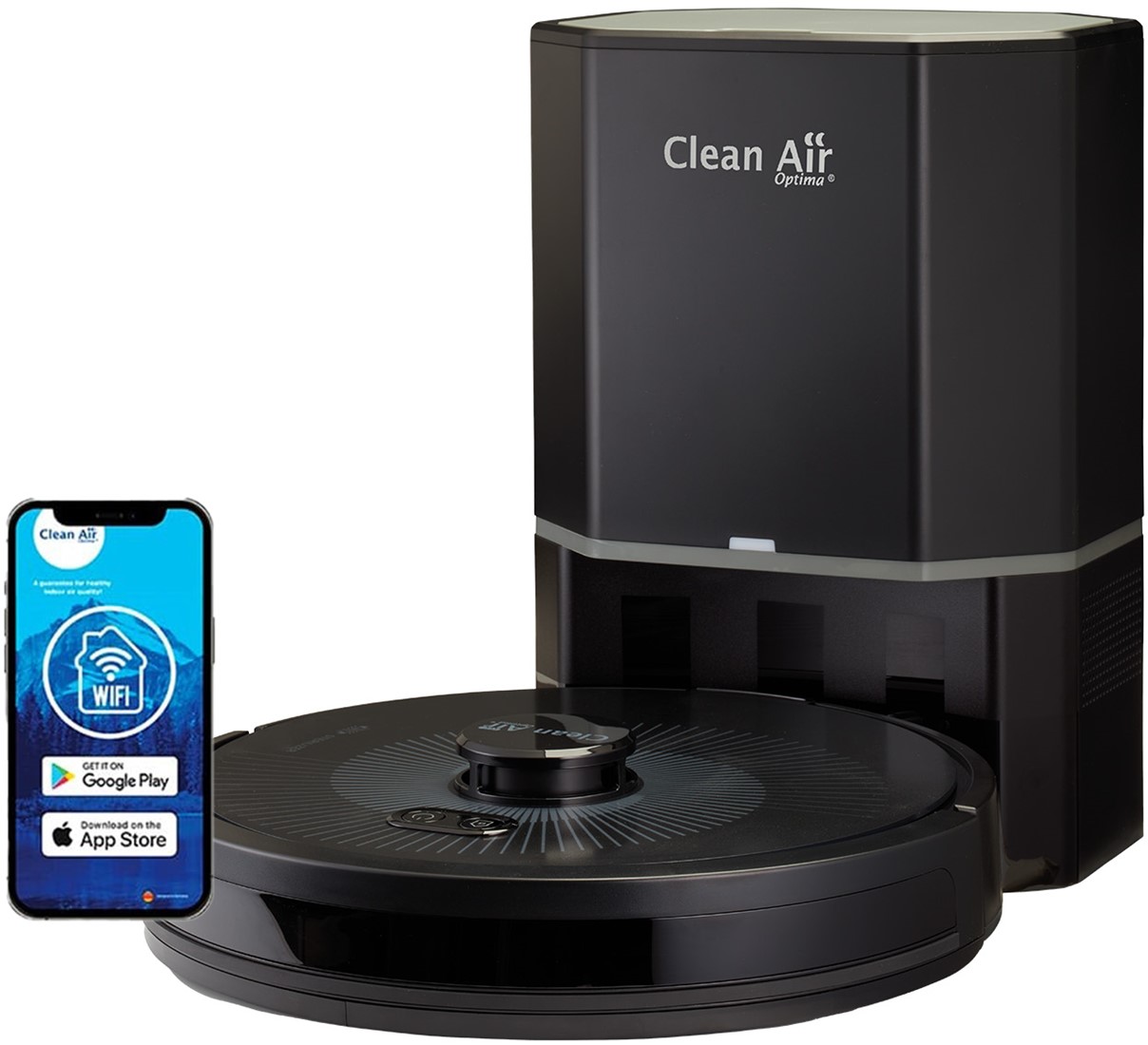 Clean Air Optima Robotdammsugare med moppningsfunktion inkl. utsugningsstation RVC-002B Smart