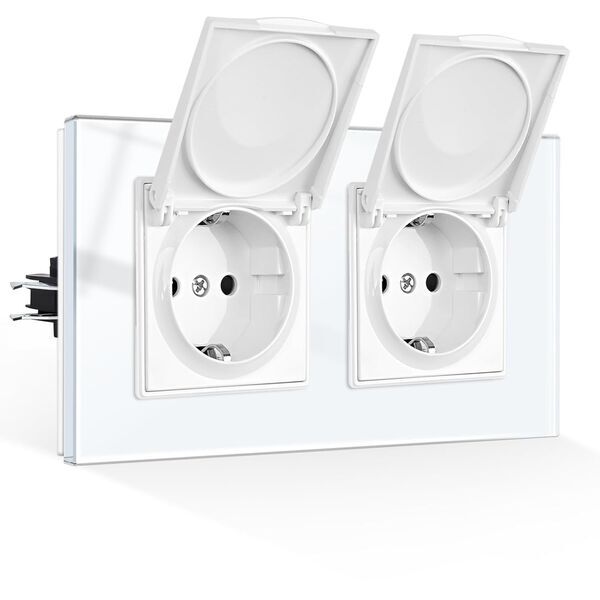 CNBINGO JFWP2SW waterdicht dubbel Schuko-stopcontact | wit, image 1 of 1