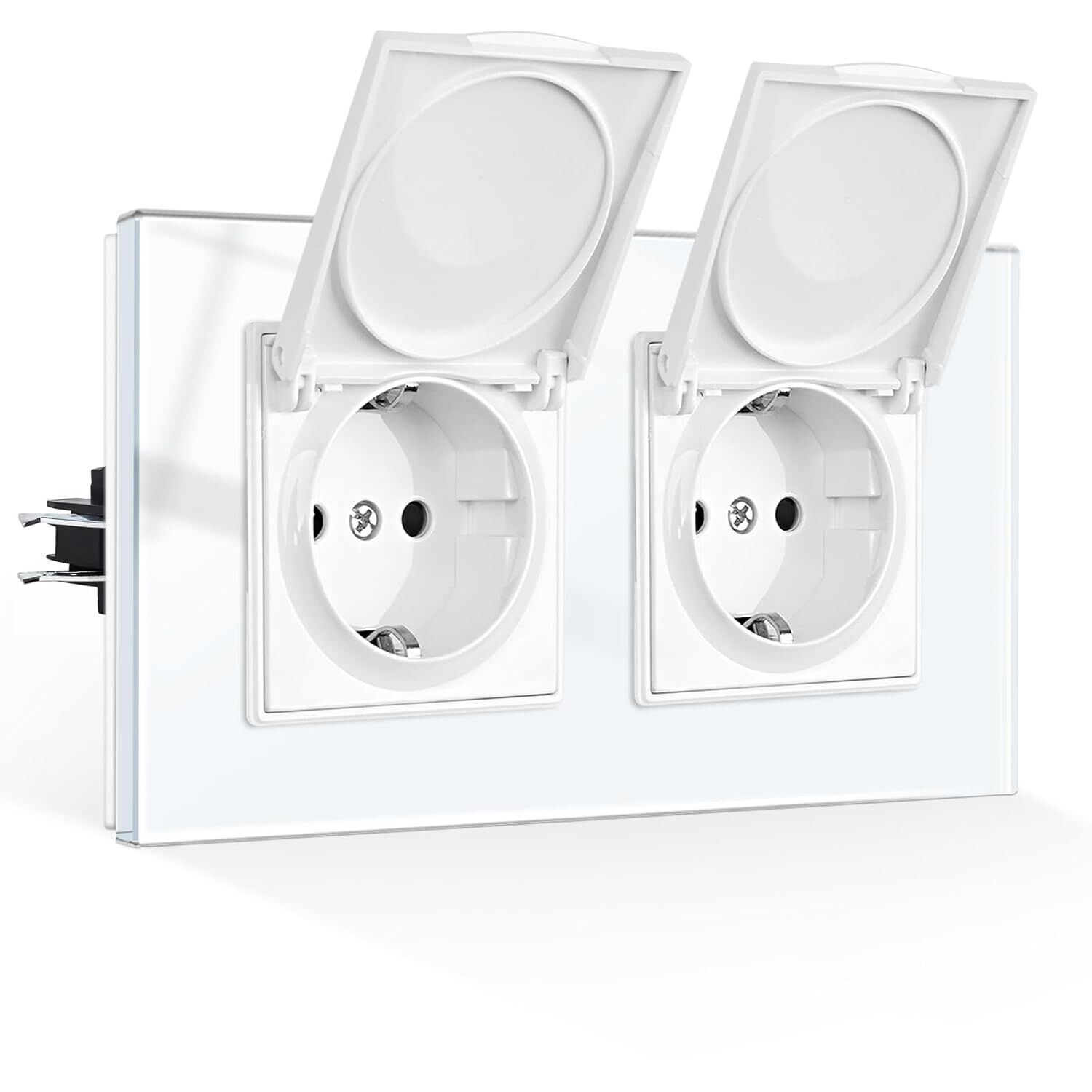 CNBINGO JFWP2SW Wasserdichte Schuko-Doppelsteckdose weiß