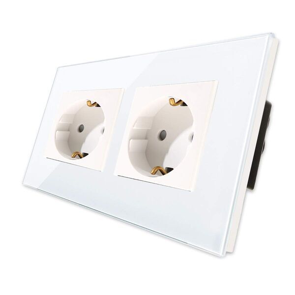 CNBINGO M1-P111.2 dubbele Schuko-contactdoos | wit, image 1 of 1