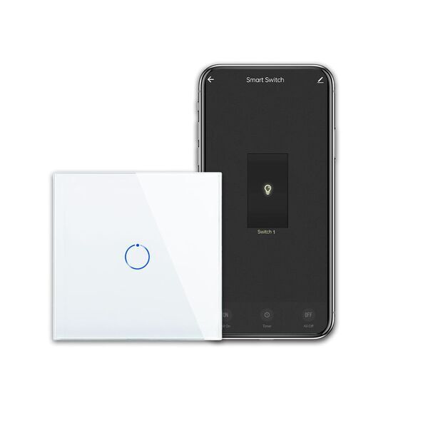 CNBINGO W1-101 interrupteur tactile intelligent 1 voie | blanc, image 1 of 1