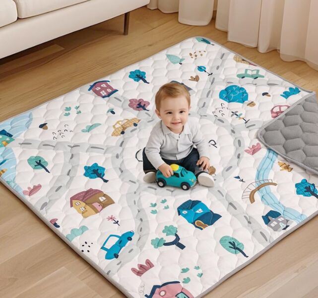 COMOMY foldable crawling mat | gray/white, image 1 of 1
