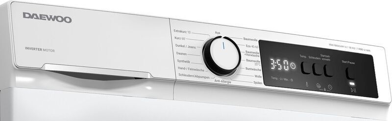 Daewoo WM-FB0634W1A-DE Front-loading Washing Machine 10 kg | white, image 4 of 5