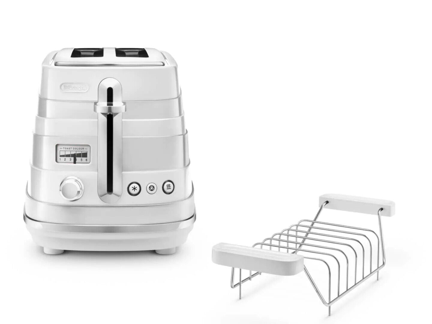 De Longhi CTA 2103.W Avvolta Toaster from no value Refurbished with a 30 Day Free Trial