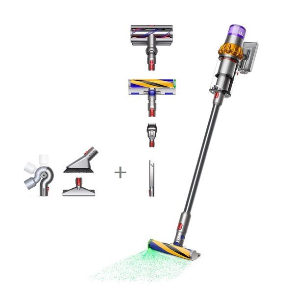 Bundle Dyson V15 Detect Absolute Battery hand vacuum cleaner + free furniture cleaning kit | yellow/nickel 1