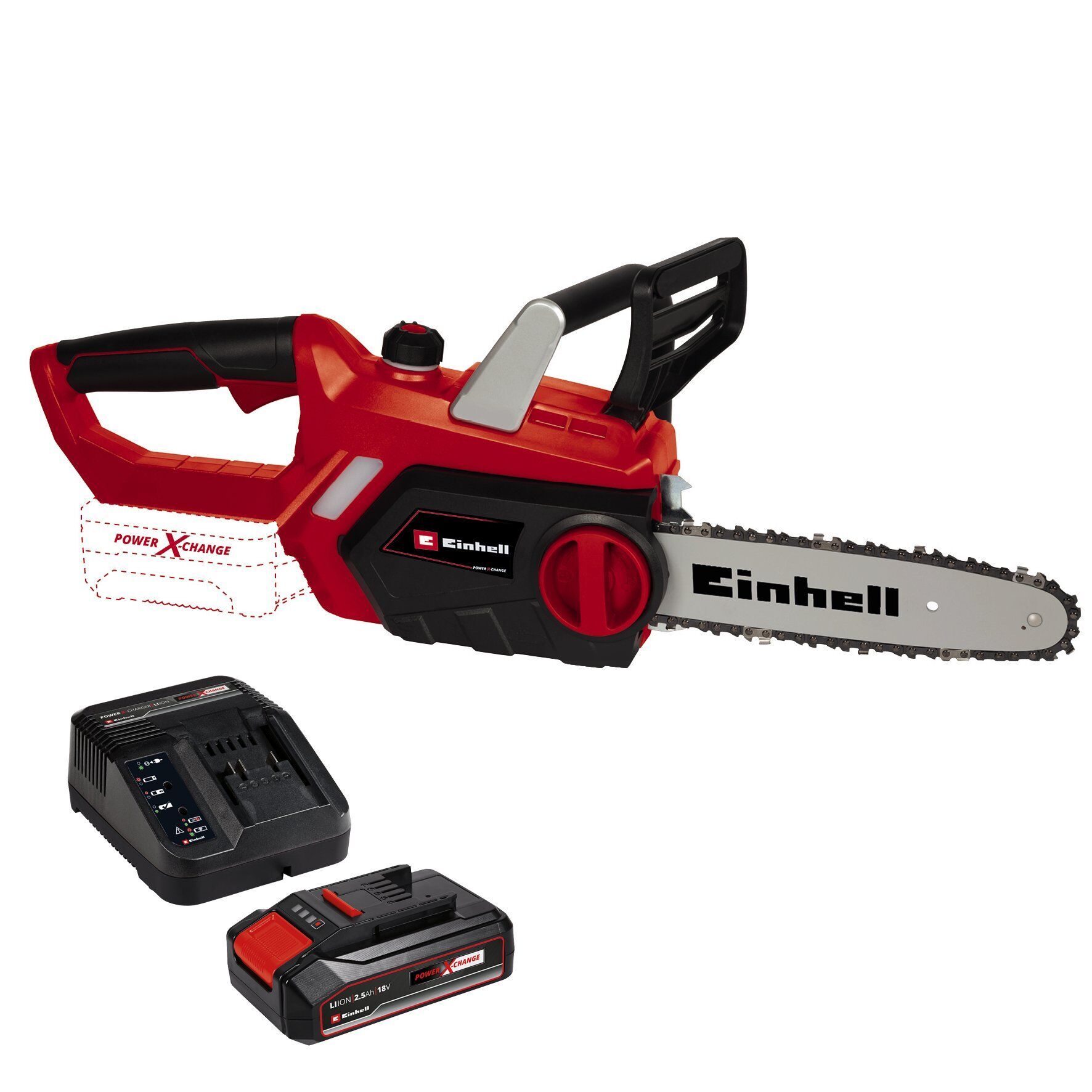 Einhell GC-KS 18 Li Kit (1 x 2.5 Ah) Akku-Kettensäge rot/schwarz