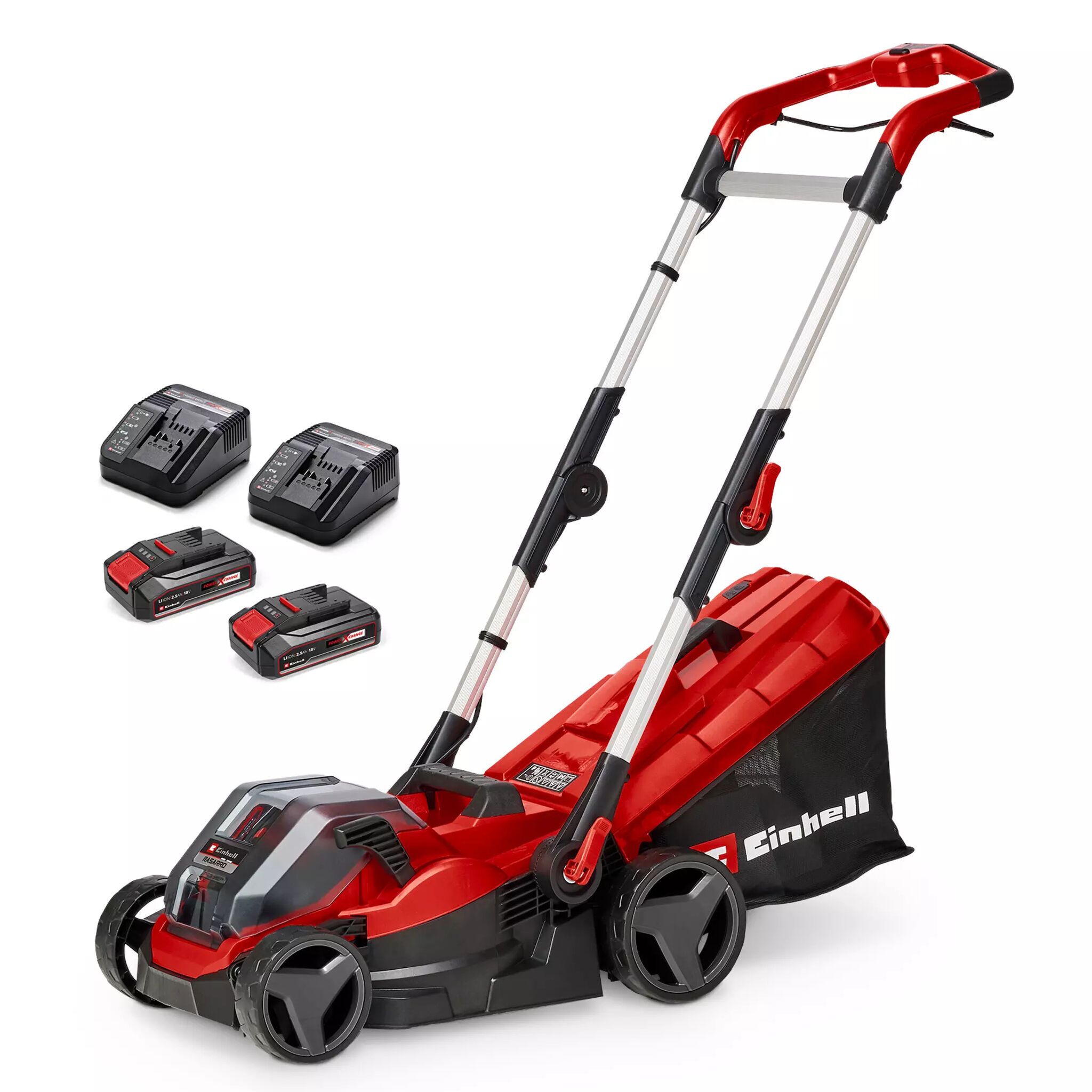 Einhell RASARRO 36/250 (2 x 2,5 Ah) Akku-Rasenmäher rot/schwarz