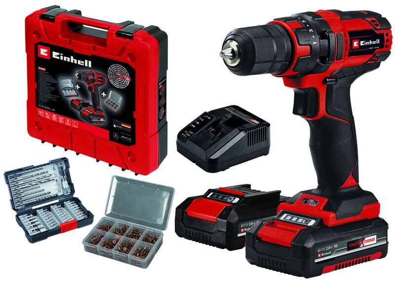 Einhell TC-CD 18/35 Li +39 (2 x 2,0 Ah) Cordless Drill Driver Set | red/black, image 1 of 5