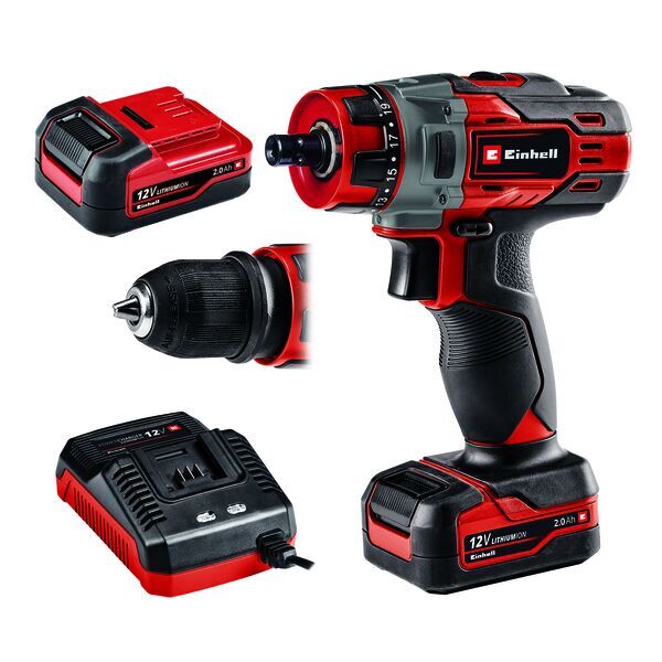 Einhell TE-CD 12/1 X-Li (1 x 2,0 Ah) Akku-Bohrschrauber | rot/schwarz, image 1 of 5