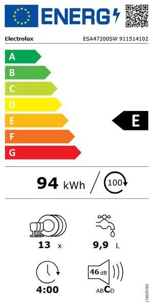 Electrolux ESA47200SW 300 AirDry Built-in dishwasher | 24-month manufacturer's warranty | white 3