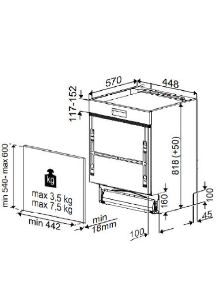 Elektra Bregenz GIS 56180 X Máquina de lavar louça encastrada | branco/prateado 5