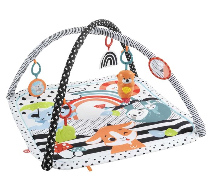 Fisher-Price Tierfreunde Kontrast- игрално одеяло с игрален лък | многоцветен, image 1 of 1