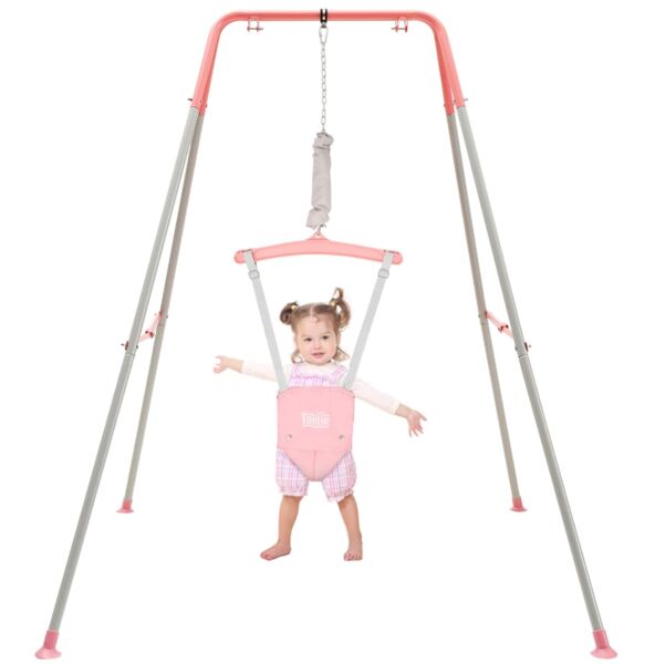 FUNLIO Baby Türhopser mit Ständer | rosa, image 1 of 1