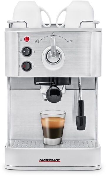 Gastroback Design Espresso Plus Siebträger Kaffeemaschine | silber