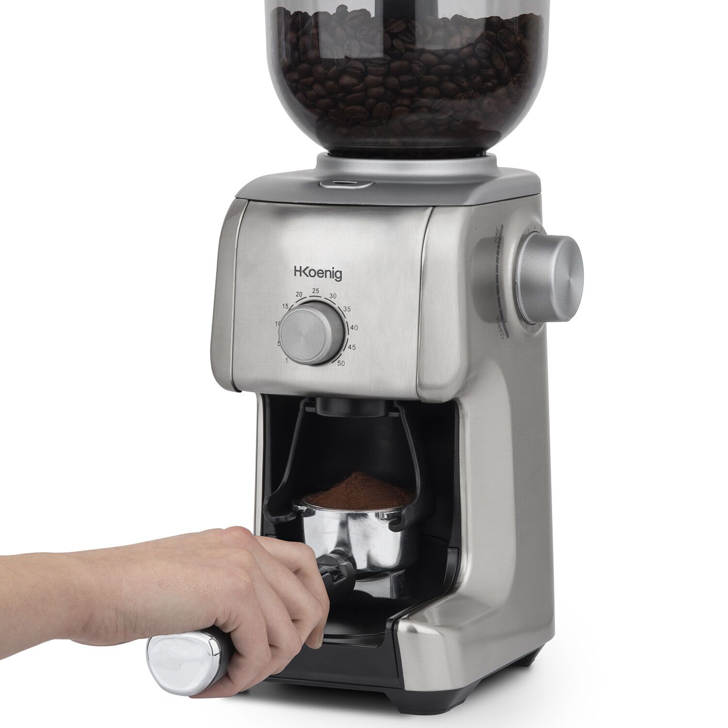 H. Koenig GRD830 Kaffeemühle silber/schwarz