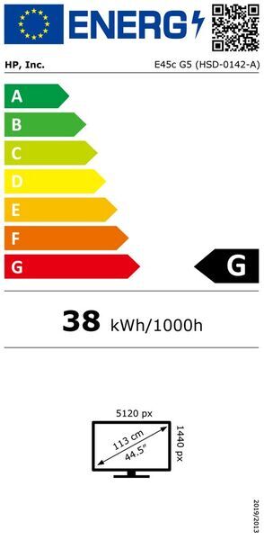 HP E45c G5 DQHD Curved | 44.5" | sort 5