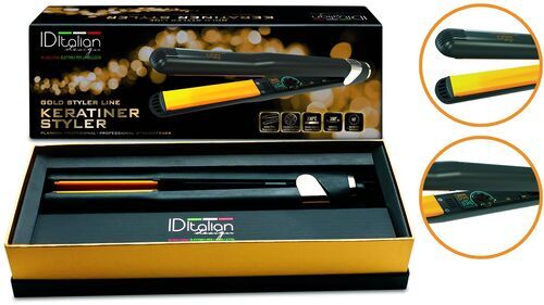 Som Ny: Italian Design Gold Styler Line Keratiner Styler Hårplättare | guld/svart