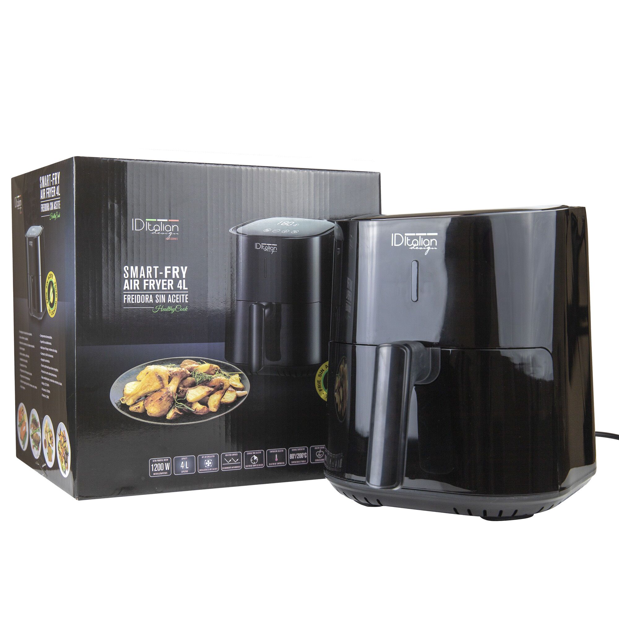 Italian Design Smart-Fry 4L Airfryer schwarz