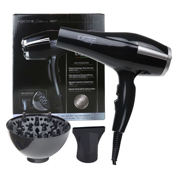 Italian Design Cyclone Platinum 2400 Haartrockner | schwarz 1
