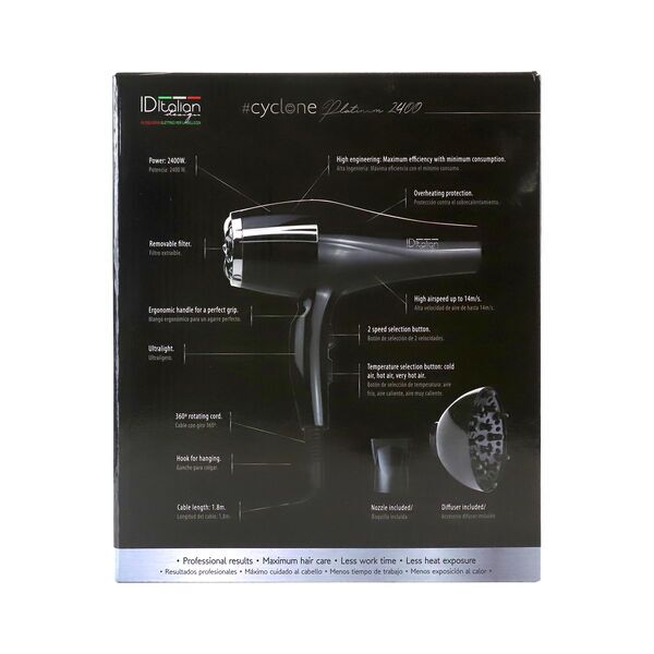 Italian Design Cyclone Platinum 2400 Sèche-cheveux | noir 3