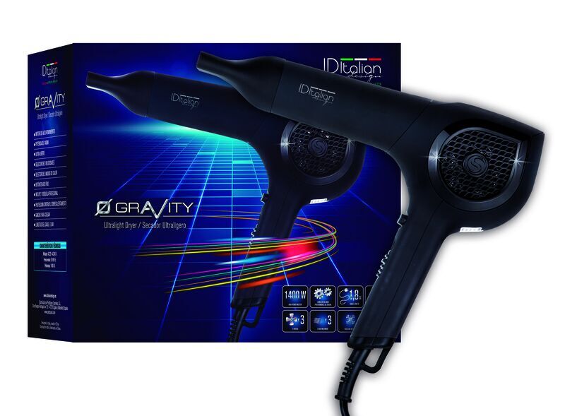 Italian Design Gravity Ultralight Haardroger | zwart 1