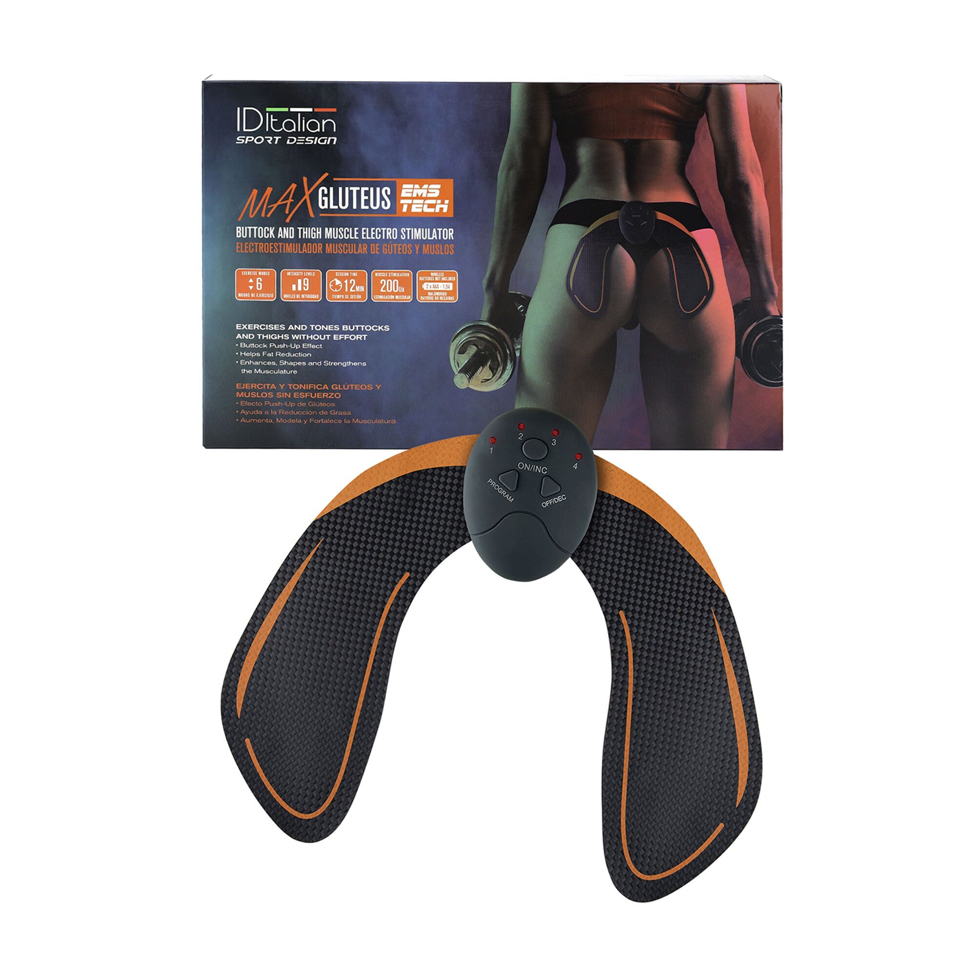 Italian Design Max Gluteus EMS Toner Elektrostimulationspflaster schwarz
