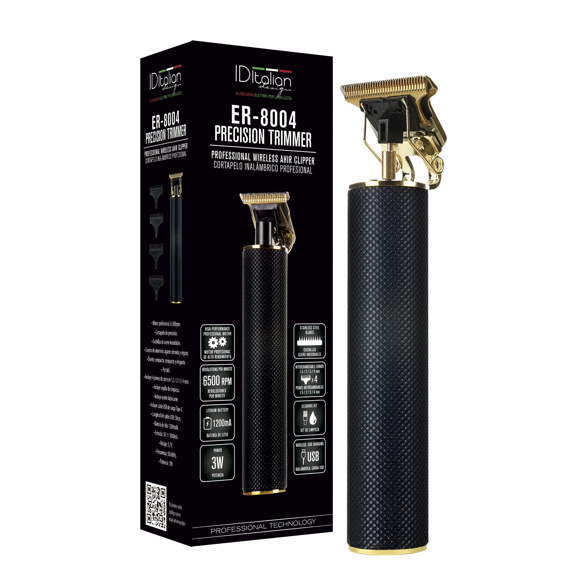 Italian Design Haartrimmer T Precision ER 8004 | zwart